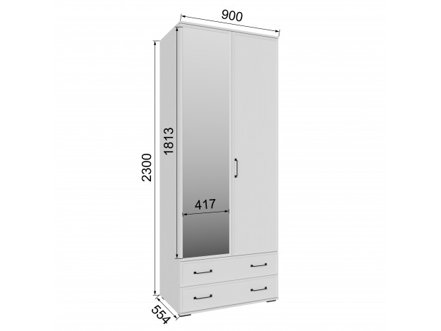 Шкаф Нельсон НШ-22 (0,9 м) (с зеркалом/без зеркала)