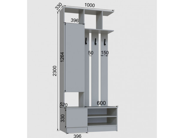 Прихожая Мадрид ЦС-1 (1,0) модуль 4