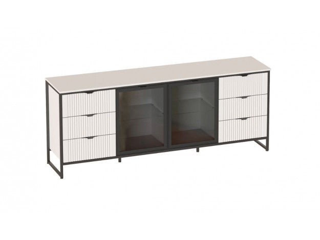 Тумба 2 дв 6 ящ "Нора" гостиная со стеклянными дверями модуль 4