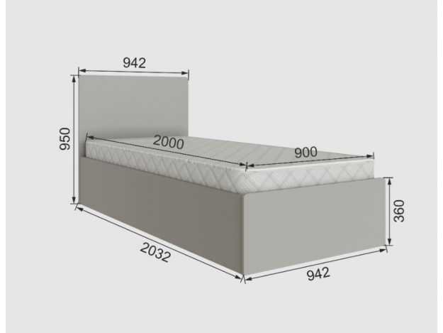 Спальня Мадрид корпус кровати МД-1 (0,9) модуль 10