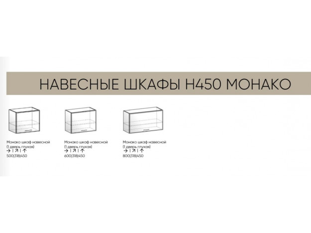 Навесные горизонтальные шкафы на 450 мм