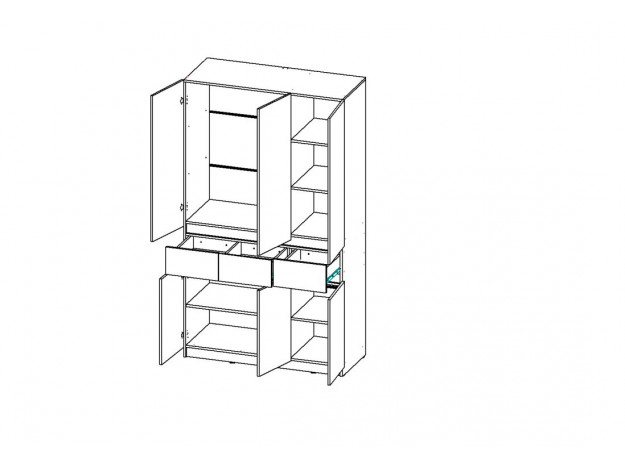 Шкаф Бостон Лайт ШК-003 (3-ств.)