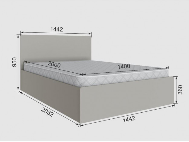 Спальня Мадрид корпус кровати МД-1 (1,4) модуль 12