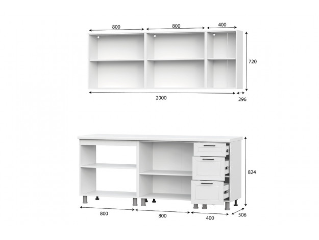 Кухонный гарнитур Вектор (2,0м) (МДФ) (SV-мебель)