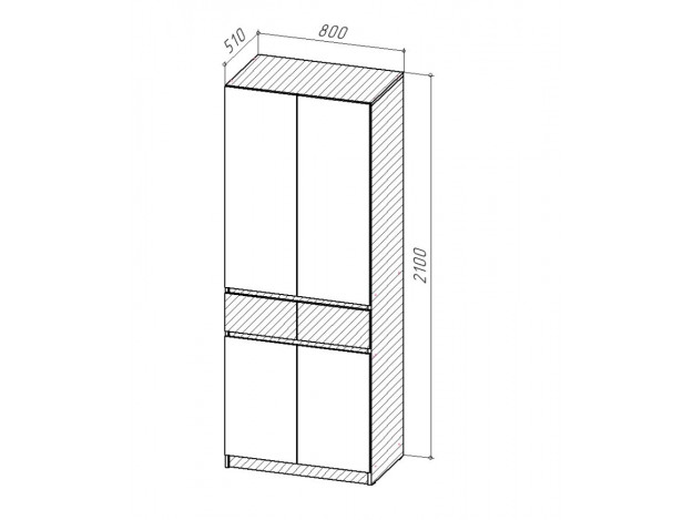 Шкаф Бостон Лайт ШК-002 (2-ств.) (с антресолью/без антресоли)