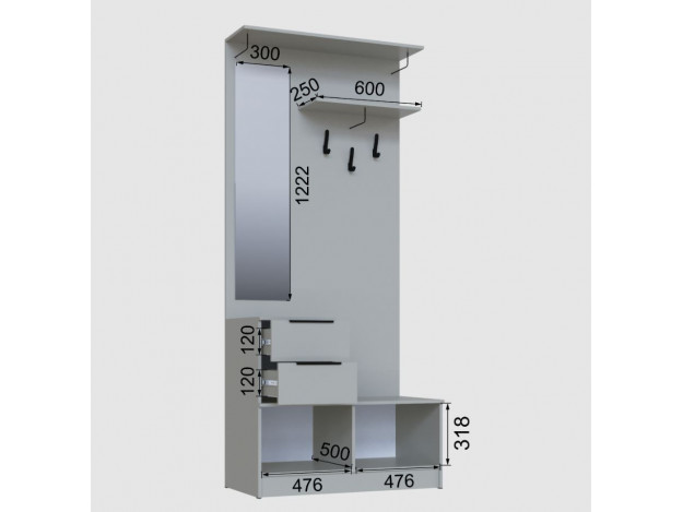 Прихожая Мадрид ЦС-1 (1,0) модуль 4