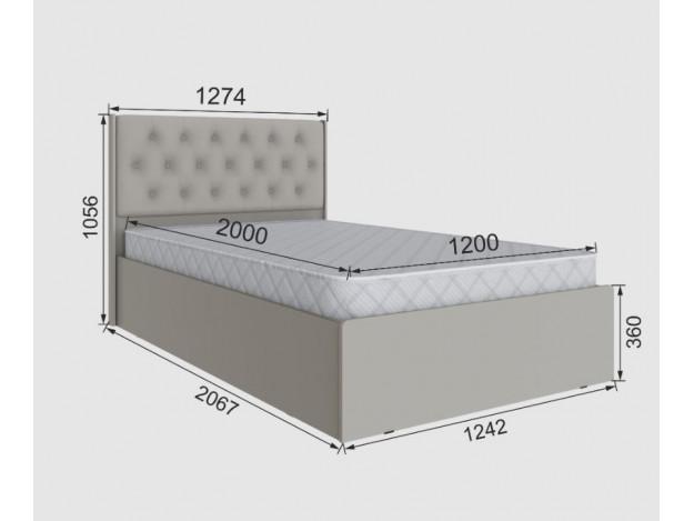 Спальня Мадрид корпус кровати МД-2 (1,2) + Спальня Мадрид кровать МД-2, МД-3 (1,2) мягкое изголовье Ромб модуль 17