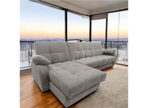 Диван Ницца угловой 3-х мест + оттоманка (с подлокотниками) (Мебель-стиль НСК) (3,27 м)