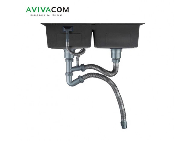 Кухонная мойка с дополнительной чашей 78х45 1.5 Avivacom