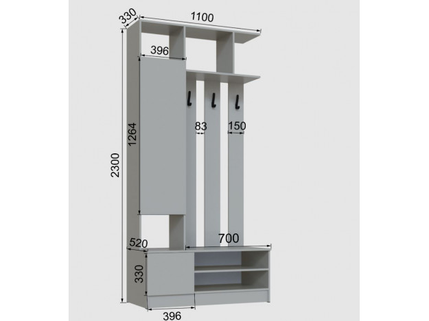 Прихожая Мадрид ЦС-1 (1,1) модуль 5