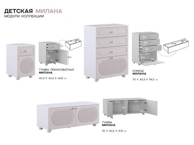 Детская Милана (Mebelson) (Модульная)