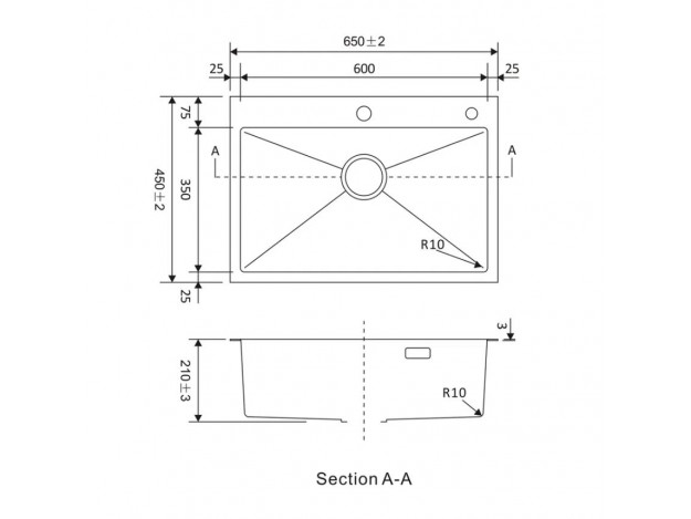 Кухонная мойка 65x45 Avivacom