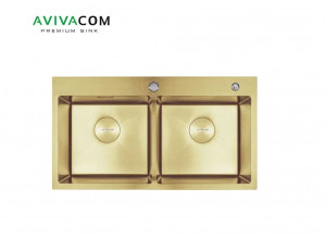 Кухонная мойка с дополнительной чашей 78х45 2 чаши Avivacom