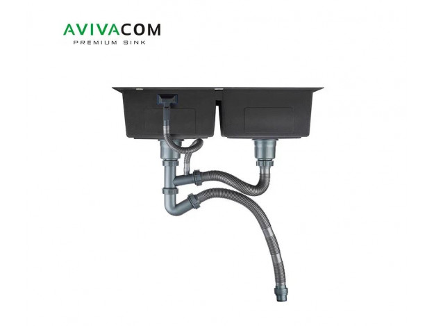 Кухонная мойка с дополнительной чашей 78х45 2 чаши Avivacom