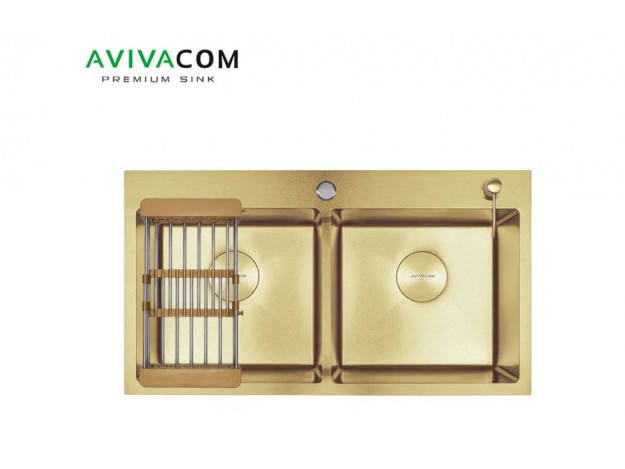 Кухонная мойка с дополнительной чашей 78х45 2 чаши Avivacom