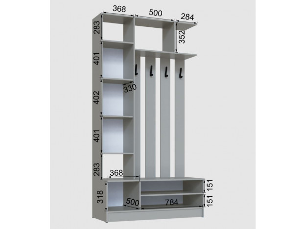 Прихожая Мадрид ЦС-1 (1,2) модуль 6