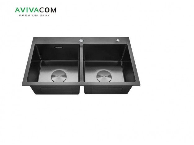 Кухонная мойка с дополнительной чашей 78х45 2 чаши Avivacom