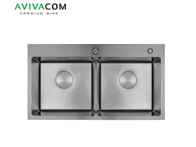 Кухонная мойка с дополнительной чашей 78х45 2 чаши Avivacom