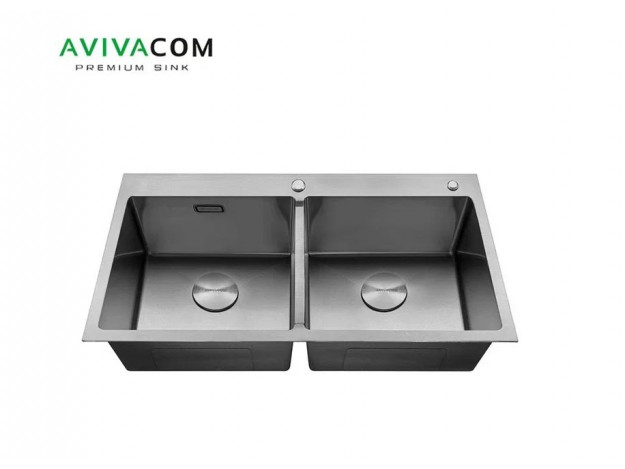 Кухонная мойка с дополнительной чашей 78х45 2 чаши Avivacom