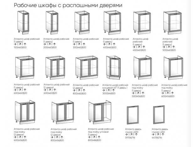 Рабочие шкафы (низ)