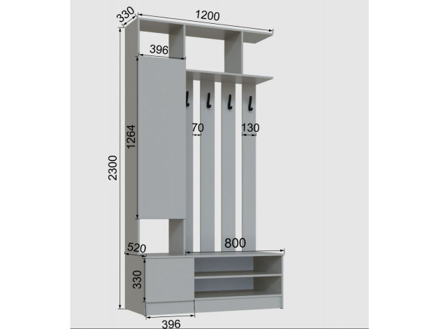 Прихожая Мадрид ЦС-1 (1,2) модуль 6