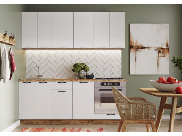 Кухня Лайн ЛДСП 2,0 м (Встроенная техника)