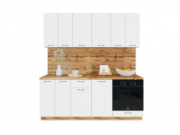 Кухня Лайн ЛДСП 2,0 м (Встроенная техника)