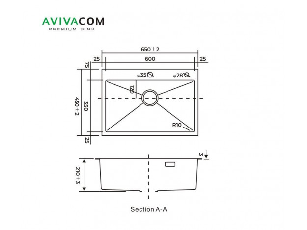 Кухонная мойка Декор металл 65х45 Avivacom
