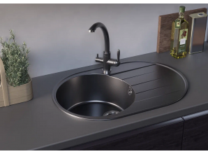 Кухонная мойка ULGRAN Quartz Nora 750 круглая (750х500)