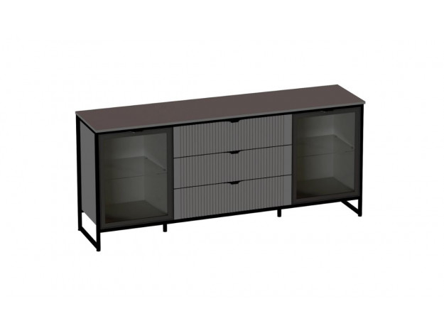 Тумба 2 дв 3 ящ "Нора" гостиная со стеклянными дверями модуль 2