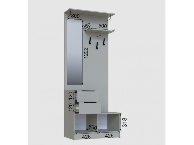 Прихожая Мадрид ЦС-2 (0,9) модуль 8
