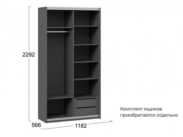 Шкаф-купе с 2 зеркальными дверями Оскар Хилтон (118/140 см)