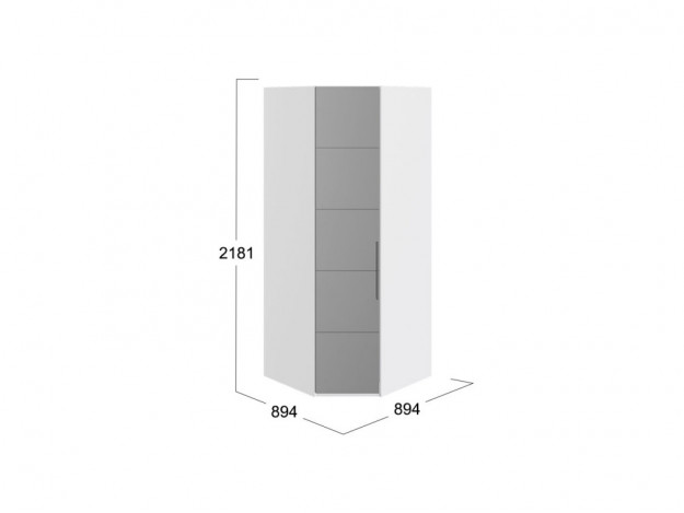 Шкаф угловой с 1-й дверью Наоми (с зеркалом/без зеркала)