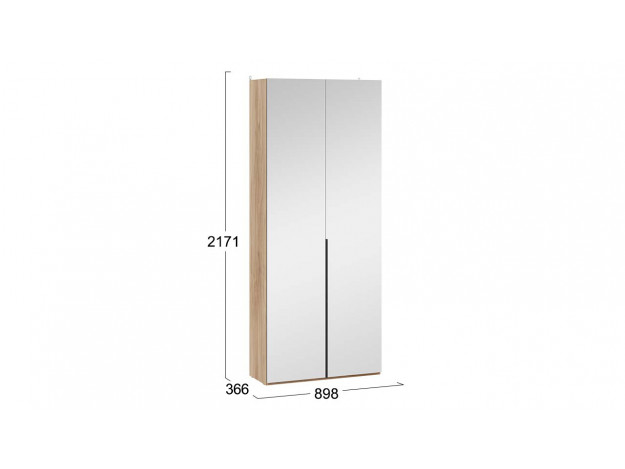 Шкаф для одежды (366) с 2 зеркальными дверями «Порто» мод 13