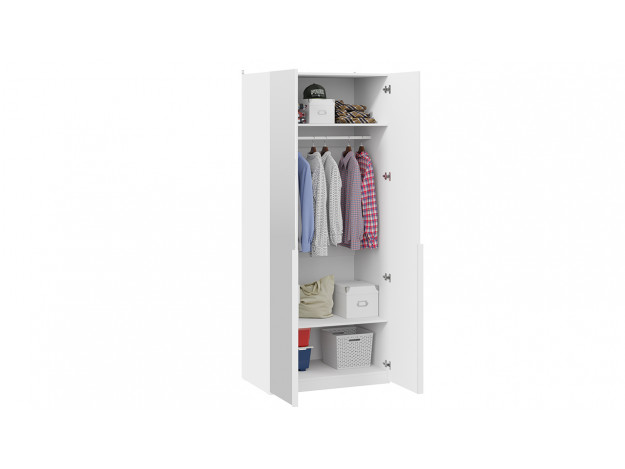 Шкаф для одежды (580) с 1 глухой и 1 зеркальной дверями «Порто» мод 19