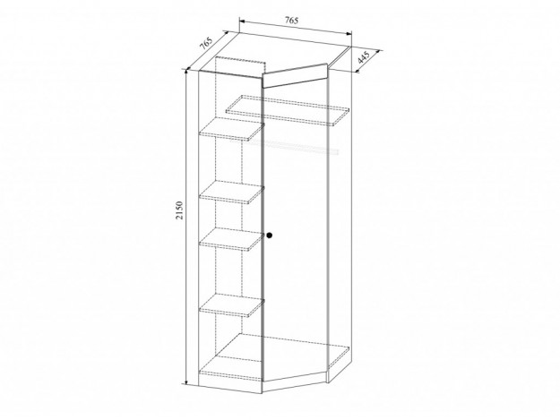Шкаф угловой "Сканди" ШДУ 765.1