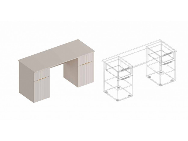 Стол письменный 2-х тумбовый МС Тефия 