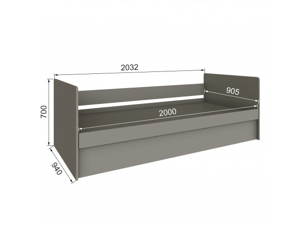 Подростковая Мадрид Кровать (0,9) с подъемным механизмом модуль 3