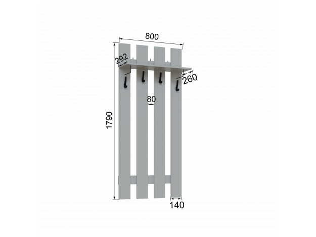 Прихожая Мадрид Вешалка (0,8) модуль 3