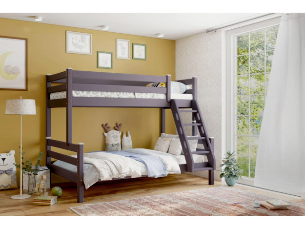 Кровать двухъярусная с наклонной лестницей Адель