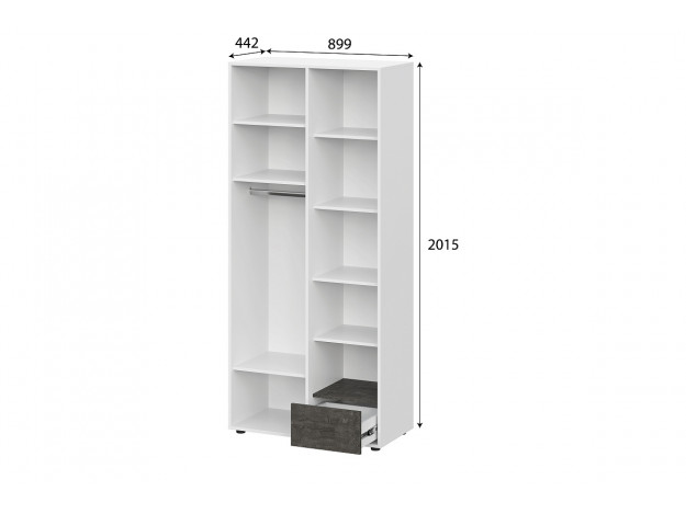 Шкаф комбинированный двухстворчатый "Анри" размеры