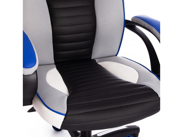 Кресло Pilot (к.з. синий, черный/ткань белая)
