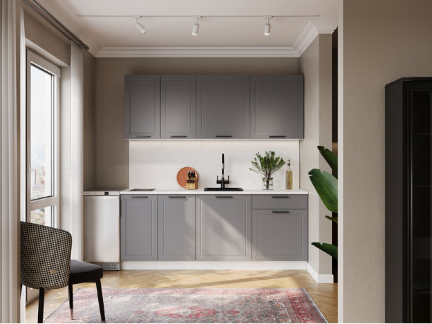 Кухня 2,0 м Эстер (белый/белый, маренго силк)