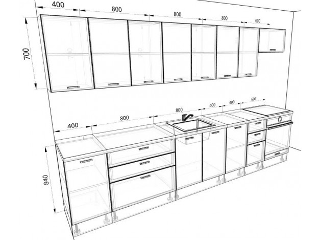 Кухня "Люкс"(3.4м)(модульная)