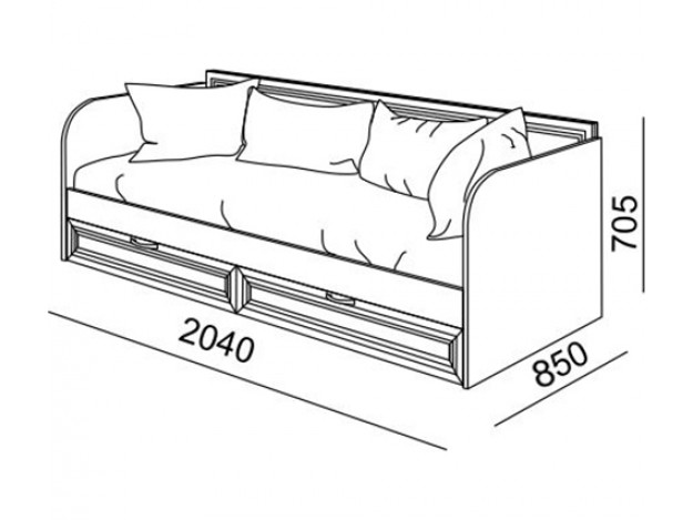Кровать с ящиками "Остин" (0.8м) (М23)