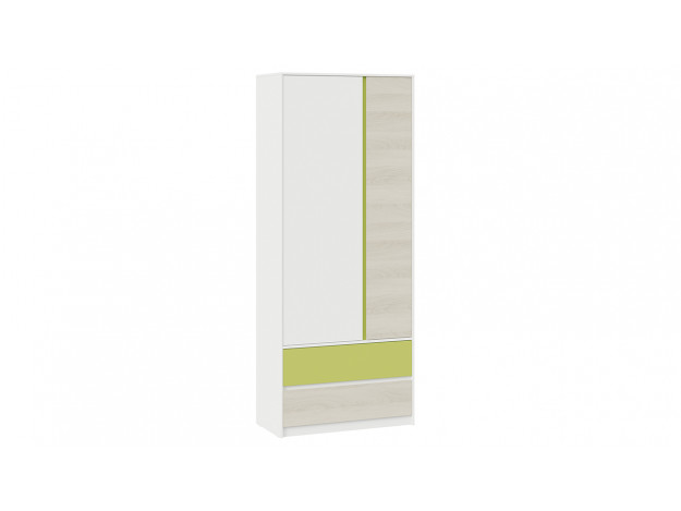 Модуль 4:  Шкаф для одежды комбинированный «Сканди» Дуб Гарден/Белая/Зеленый
