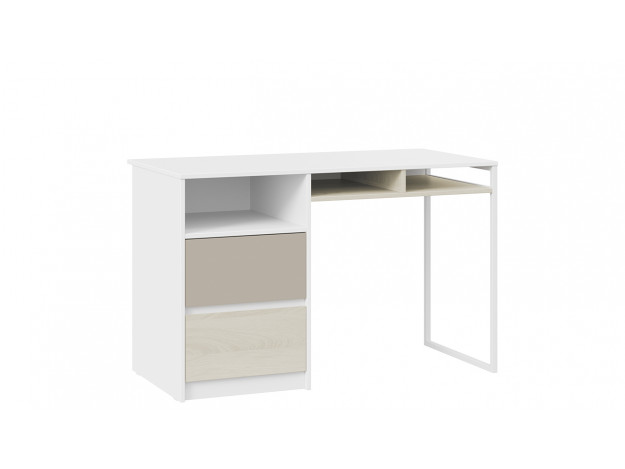 Модуль 5:  Стол письменный с ящиками «Сканди»  Дуб Гарден/Белая/Глиняный серый