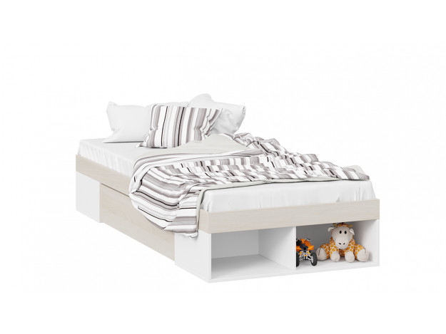 Модуль 6:  Кровать с ящиком «Сканди» Дуб Гарден/Белая