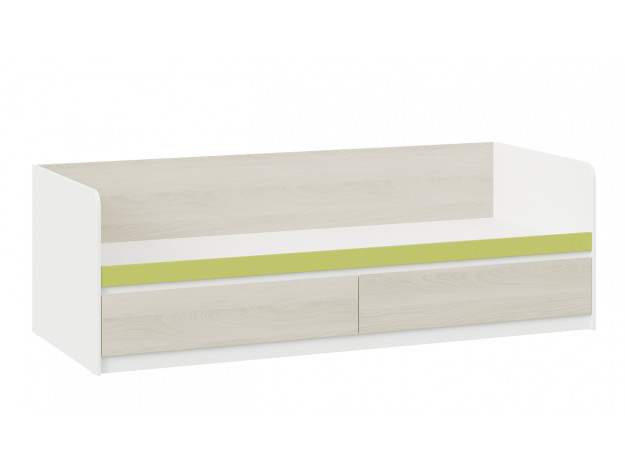 Модуль 9:  Кровать «Сканди»  Дуб Гарден/Белая/Зеленый