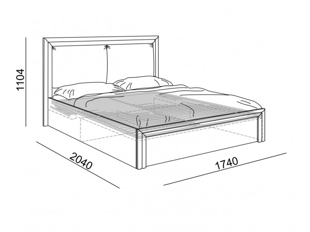Кровать "Глэдис" с подъемным механизмом (1.6м)
